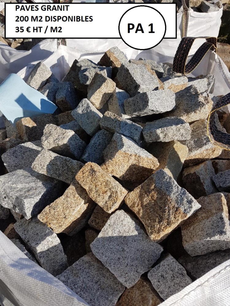 Paves de rue en granit, 200m2 disponibles