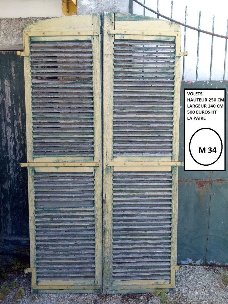 1 paire de grandes persiennes bois